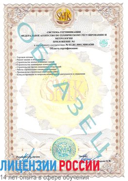Образец сертификата соответствия (приложение) Воскресенск Сертификат OHSAS 18001